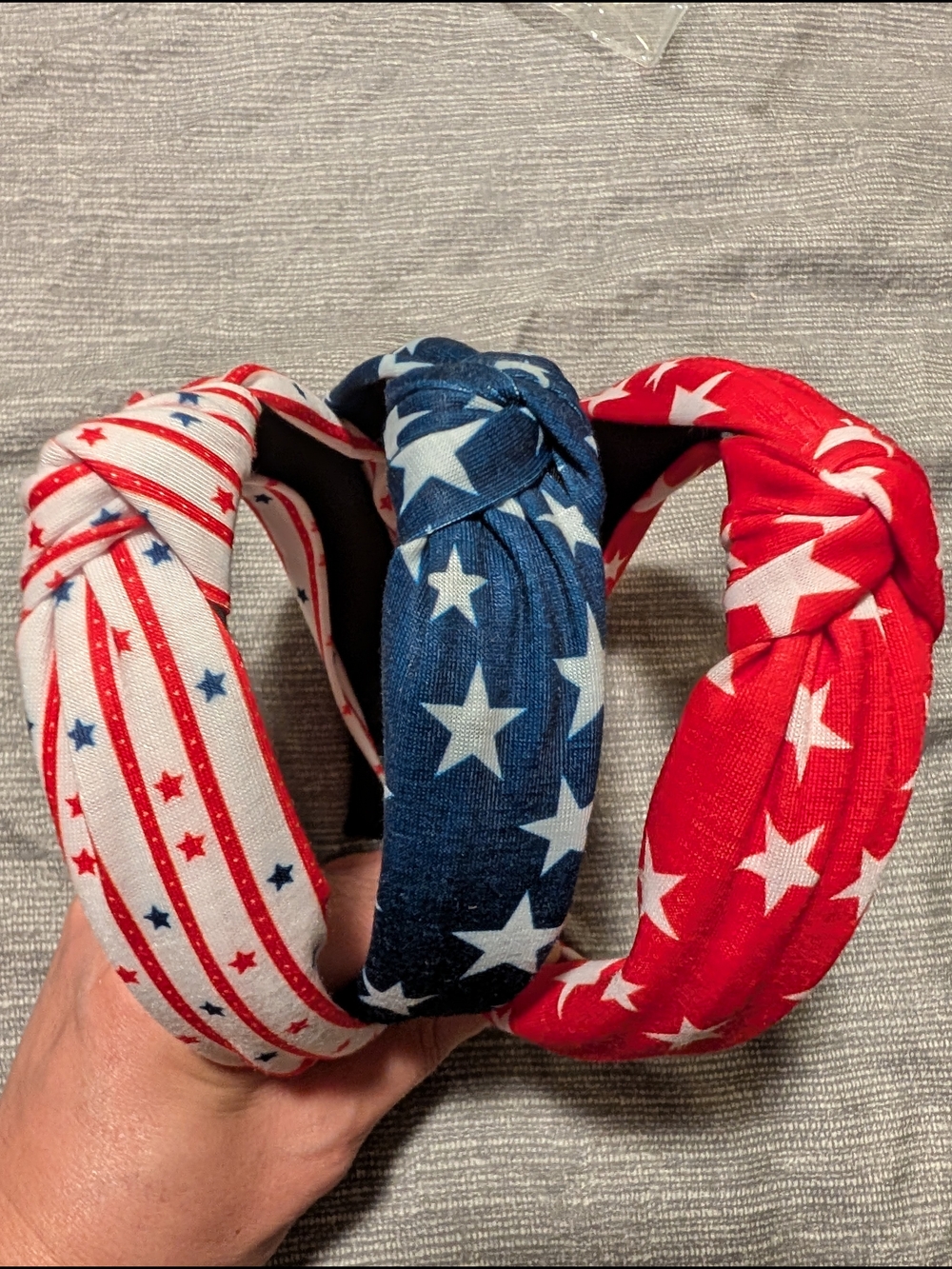 Patriotic Star Knotted Headbands - Red, White OR Blue Choose 1